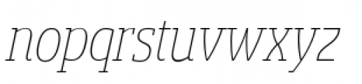 Sancoale Slab Condensed Thin Italics Font LOWERCASE
