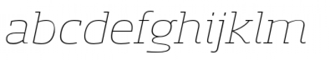 Sancoale Slab Extended Thin Italics Font LOWERCASE