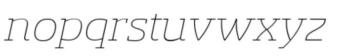 Sancoale Slab Extended Thin Italics Font LOWERCASE