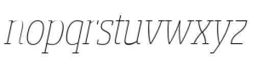 Sancoale Slab Soft Condensed Thin Italic Font LOWERCASE