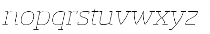 Sancoale Slab Soft Extended Thin Italic Font LOWERCASE