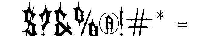Sacrifice Regular Font OTHER CHARS