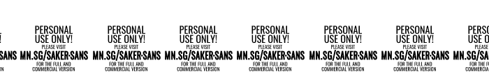 Saker Sans Bold PERSONAL USE Font OTHER CHARS