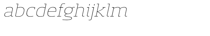 Sancoale Slab Ext Thin Italic Font LOWERCASE