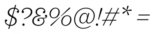 Sagona Extra Light Italic Font OTHER CHARS