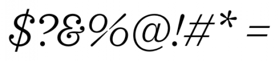 Sagona Light Italic Font OTHER CHARS