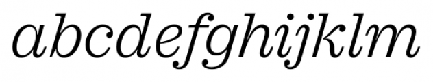 Sagona Light Italic Font LOWERCASE