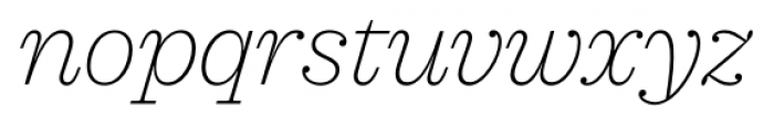 Sagona Thin Italic Font LOWERCASE