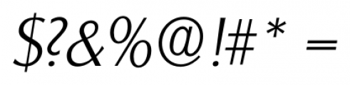 Salzburg Serial Xlight Italic Font OTHER CHARS