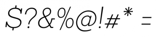 Sanchez Slab ExtraLight Italic Font OTHER CHARS