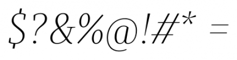 Saya Serif FY Thin Italic Font OTHER CHARS