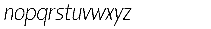 Sadina Condensed Extra Light Italic Font LOWERCASE