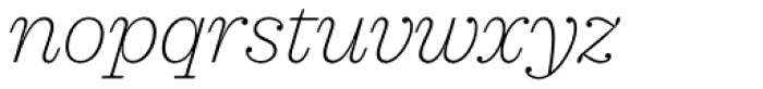 Sagona Thin Italic Font LOWERCASE