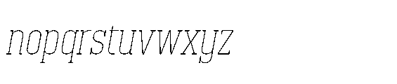 Saksree Thin Italic Font LOWERCASE