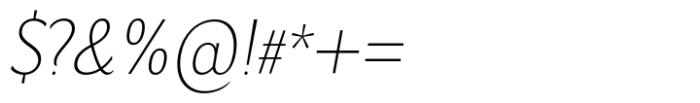 Salierno Thin Italic Font OTHER CHARS