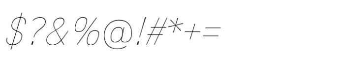 Salou Thin Italic Font OTHER CHARS