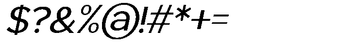Saluna Italic Regular Font OTHER CHARS