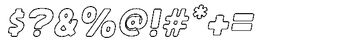 Sandport Extended Bold Outline Italic Font OTHER CHARS