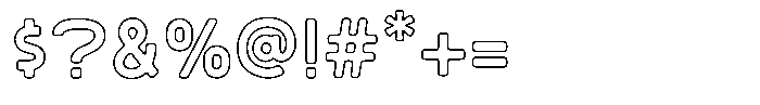 Sandport Extended Outline Font OTHER CHARS