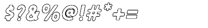 Sandport Narrow Bold Outline Italic Font OTHER CHARS