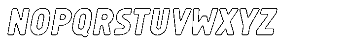 Sandport Narrow Bold Outline Italic Font LOWERCASE