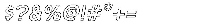 Sandport Regular Outline Italic Font OTHER CHARS