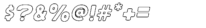 Sandport Ultra Bold Outline Italic Font OTHER CHARS