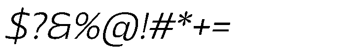 Sansceina Extra Light Oblique Font OTHER CHARS