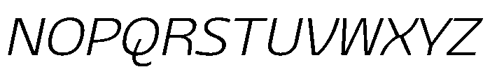 Sansceina Extra Light Oblique Font UPPERCASE