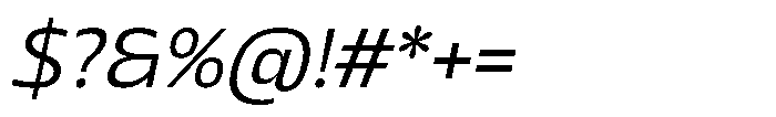 Sansceina Light Oblique Font OTHER CHARS