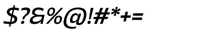 Sansceina Medium Oblique Font OTHER CHARS