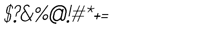 Saqi Italic Font OTHER CHARS