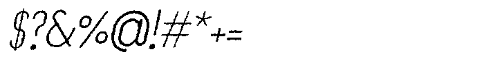 Saqi Rough Italic Font OTHER CHARS