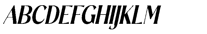 Sarghet Bold Condensed Slant Font UPPERCASE