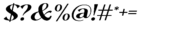 Sarghet Bold Expanded Slant Font OTHER CHARS
