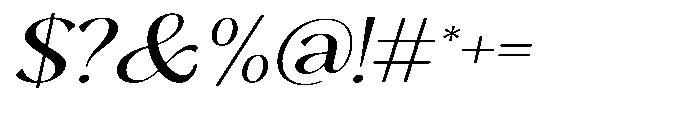 Sarghet Expanded Slant Font OTHER CHARS