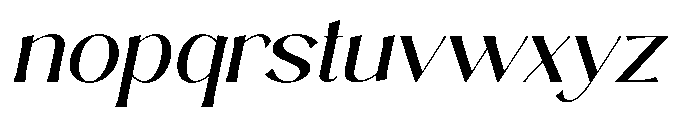 Sarghet Expanded Slant Font LOWERCASE