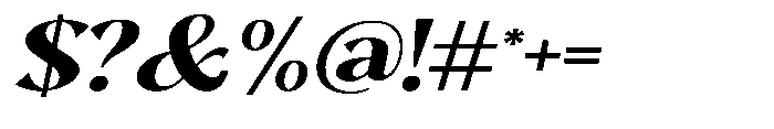 Sarghet Extra Bold Expanded Slant Font OTHER CHARS