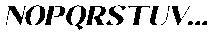 Sarghet Extra Bold Expanded Slant Font UPPERCASE
