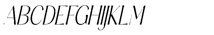 Sarghet Extra Light Condensed Slant Font UPPERCASE