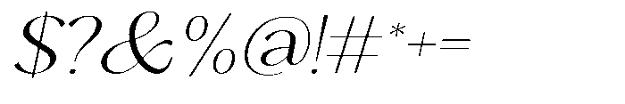 Sarghet Extra Light Expanded Slant Font OTHER CHARS
