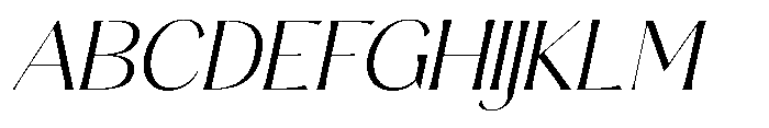 Sarghet Extra Light Expanded Slant Font UPPERCASE