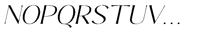 Sarghet Extra Light Expanded Slant Font UPPERCASE