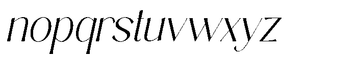 Sarghet Extra Light Slant Font LOWERCASE