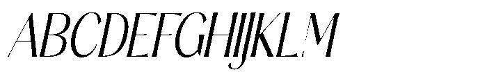 Sarghet Light Condensed Slant Font UPPERCASE