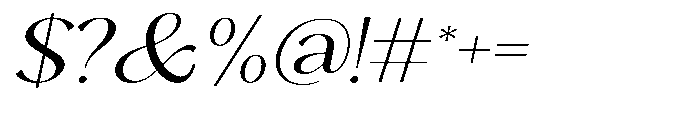 Sarghet Light Expanded Slant Font OTHER CHARS