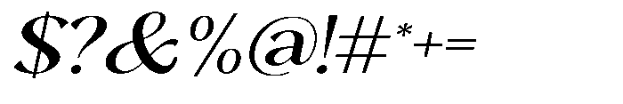 Sarghet Medium Expanded Slant Font OTHER CHARS