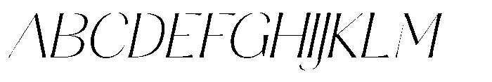 Sarghet Thin Expanded Slant Font UPPERCASE