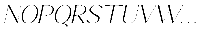 Sarghet Thin Expanded Slant Font UPPERCASE