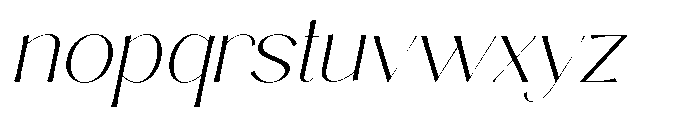 Sarghet Thin Expanded Slant Font LOWERCASE